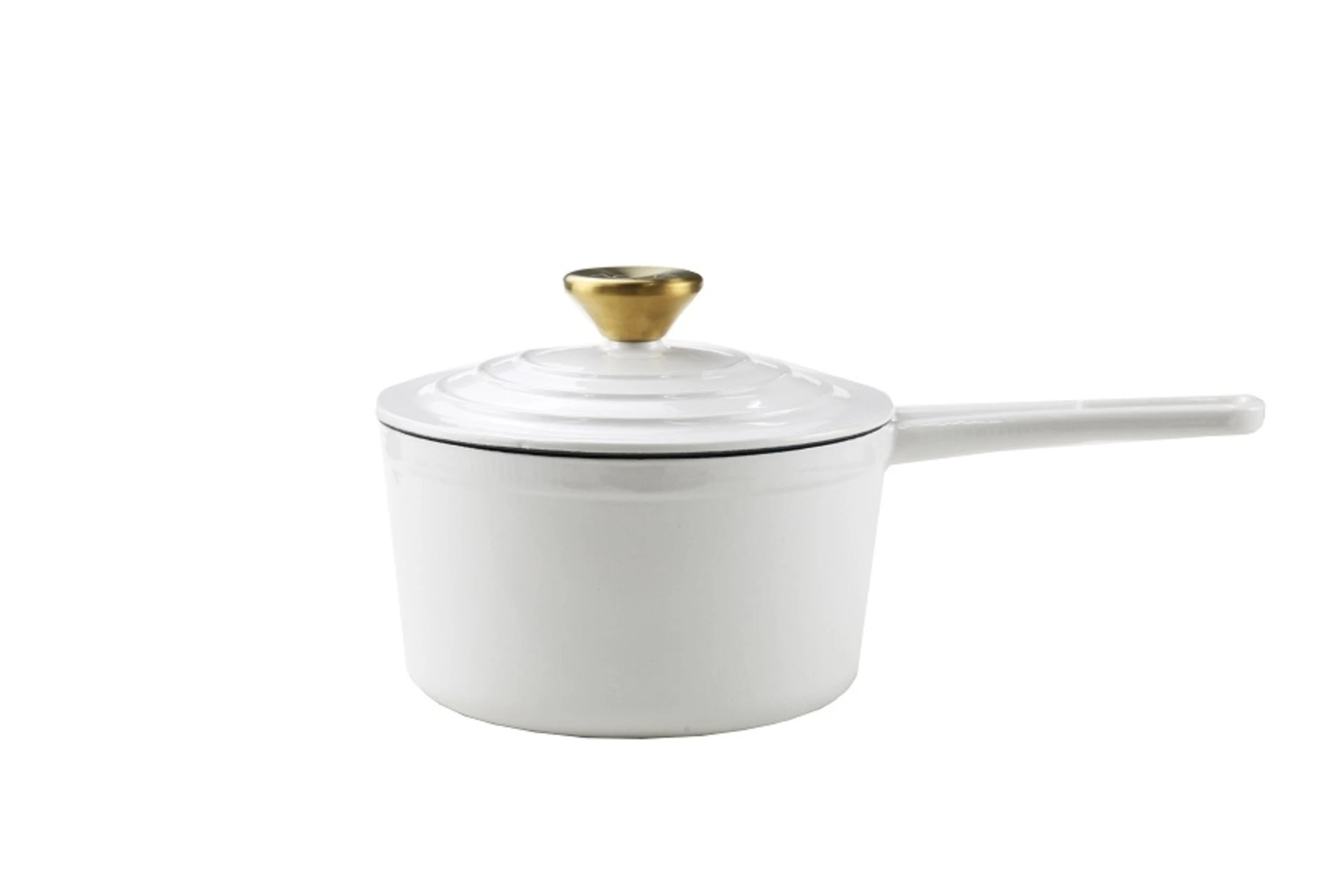 Aqua 17cm Round Enamel Cast Iron Casserole Ivory
