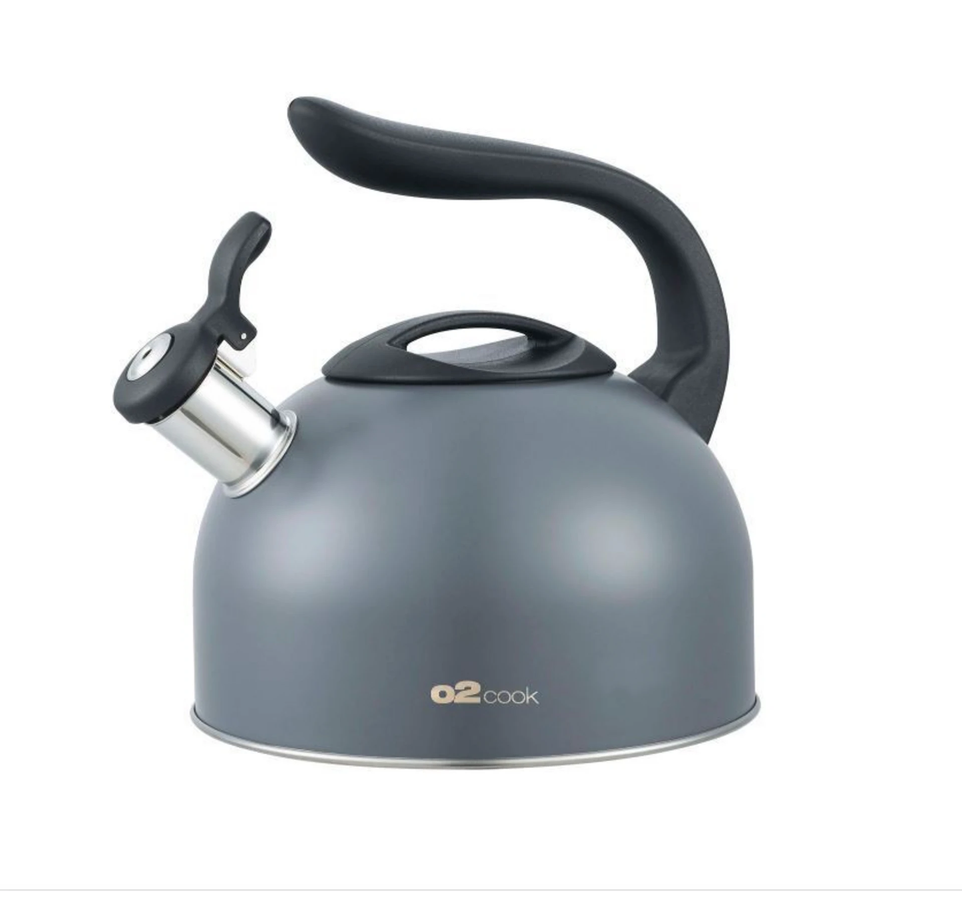 O2 Matt Grey 3L Whistling kettle