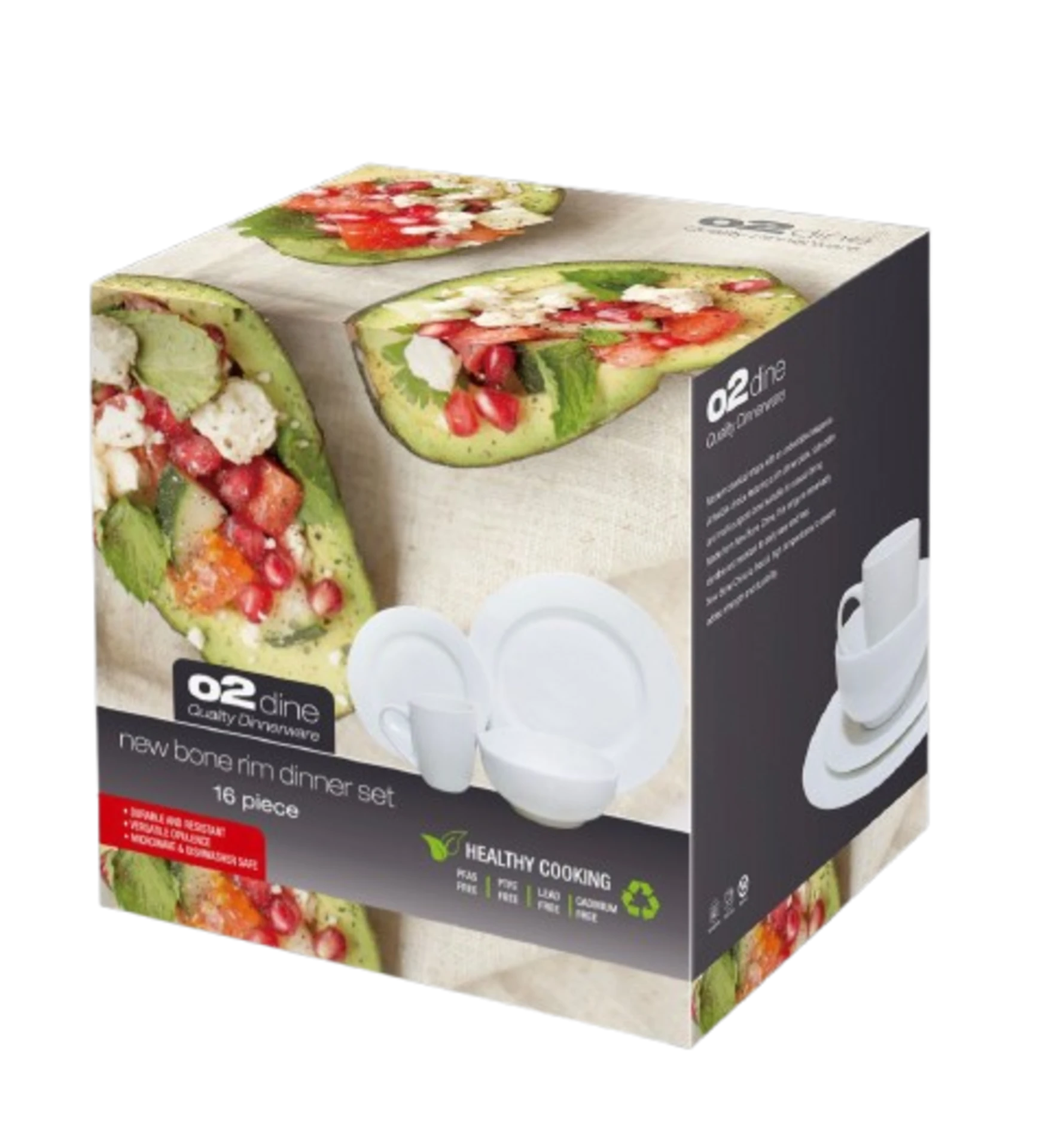 O2 New Bone Rim 16 Piece Dinner Set