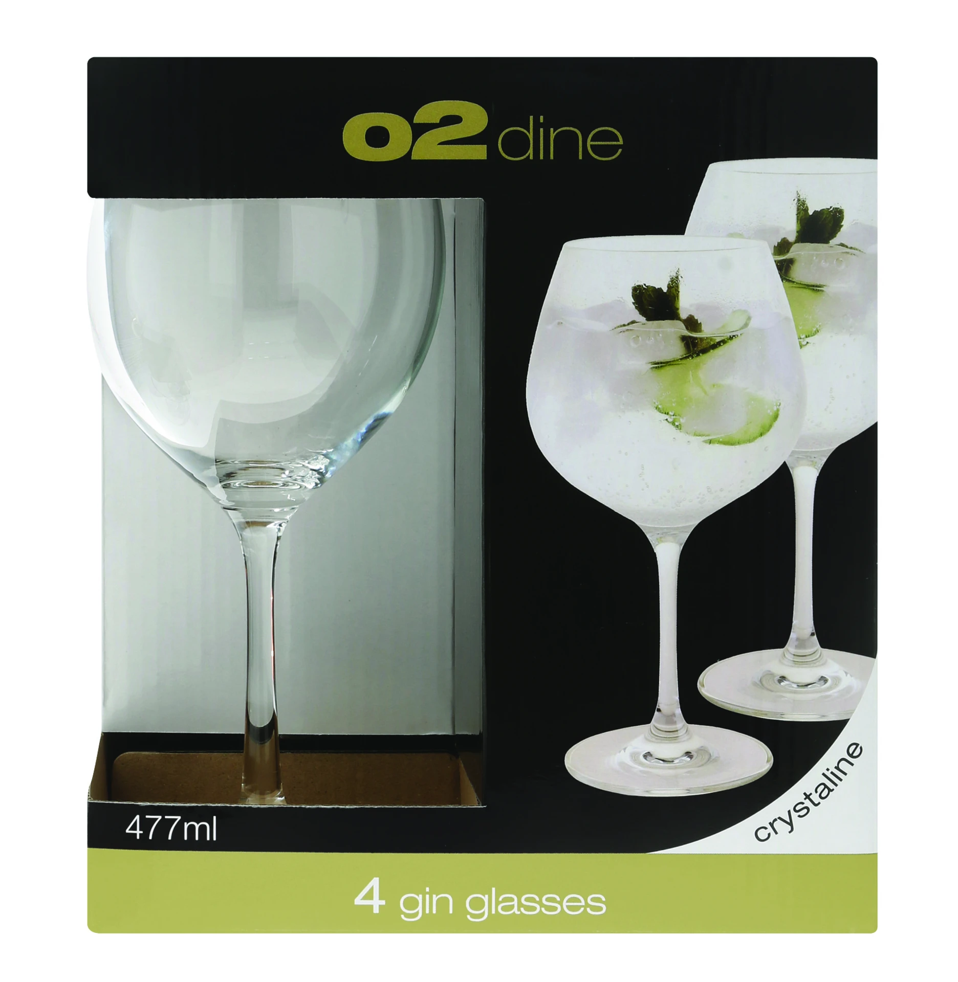 O2 Dine 4pc Gin Glasses 477ml