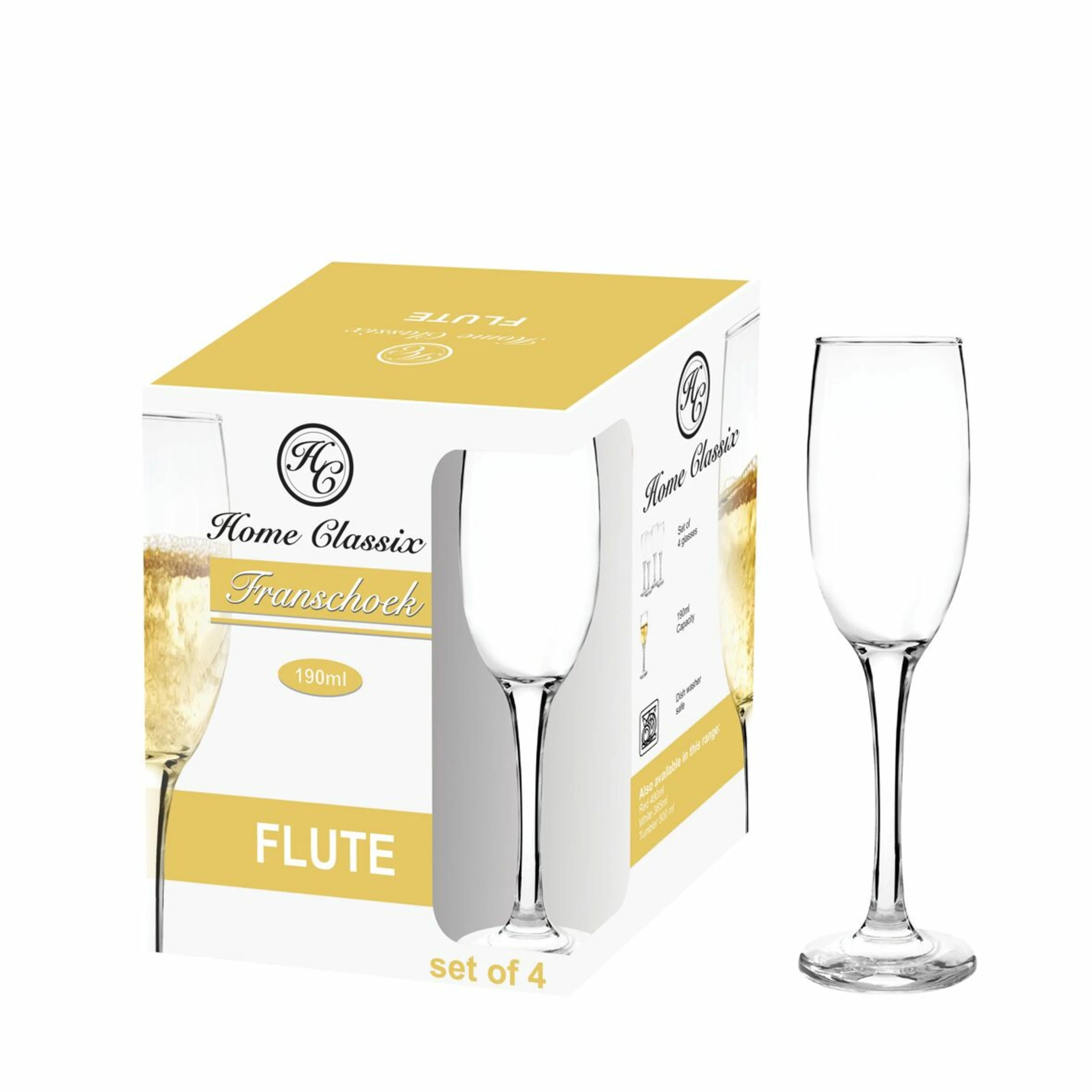 Home Classix Franschoek 190ml Flute - Set of 4
