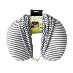 Neck Pillow with Hoodie - White