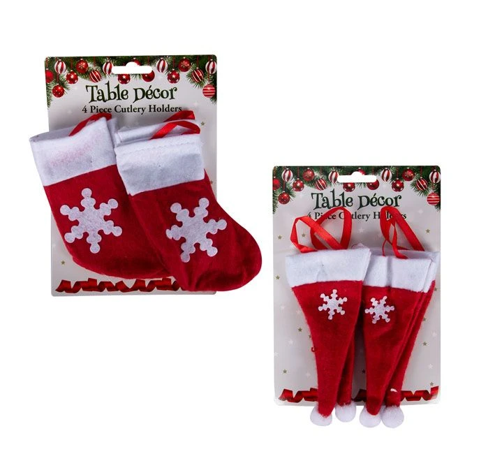 Christmas Table Decor Cutlery Holder 4pc- 2pack
