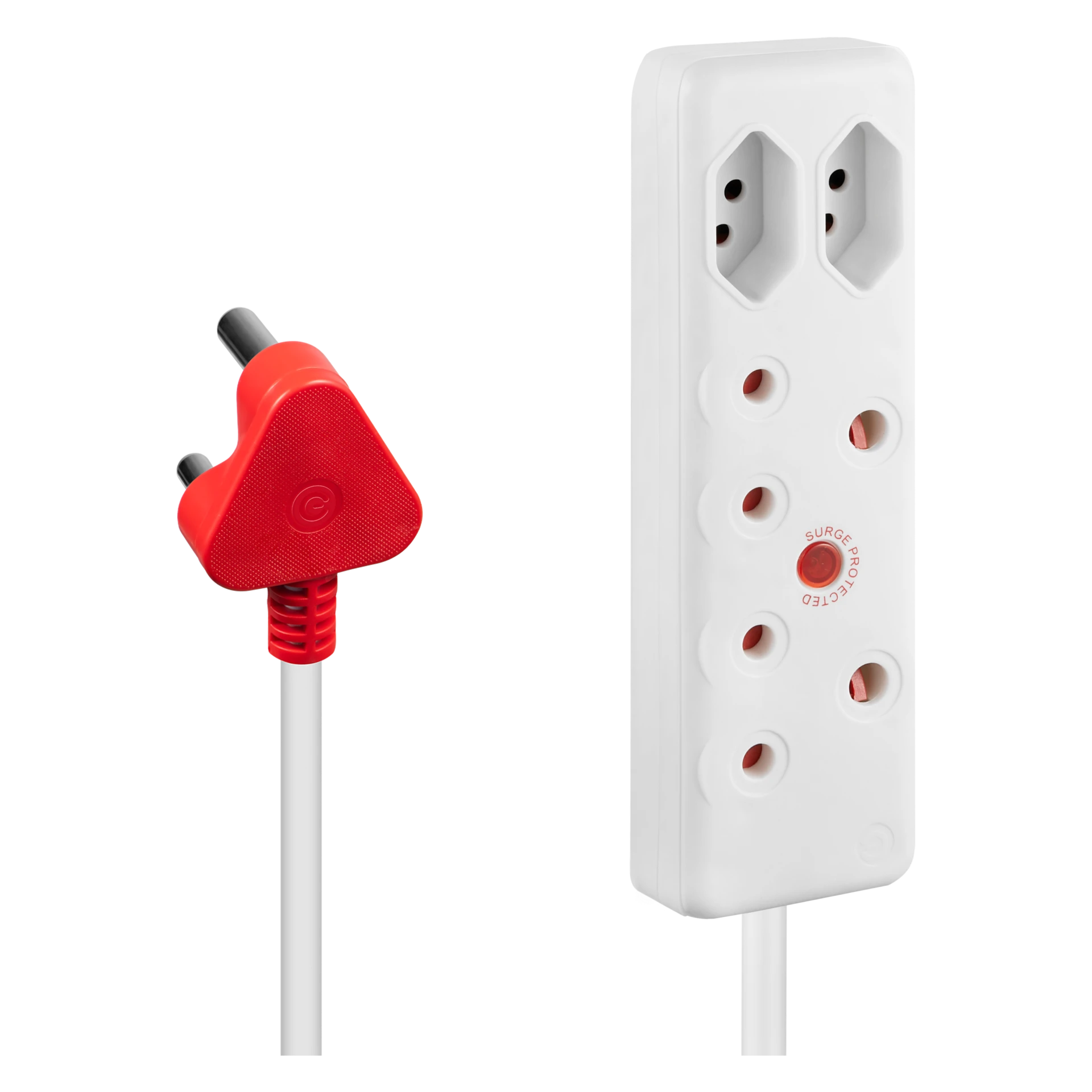 Ellies 4 Way Medium Surge Extension Lead 5M- White