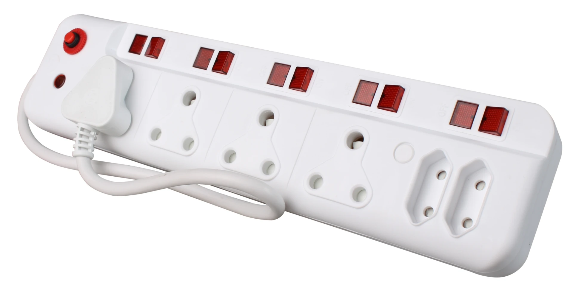 Ellies 6-Way Plug with Illuminated Switch with 0.4M Lead
