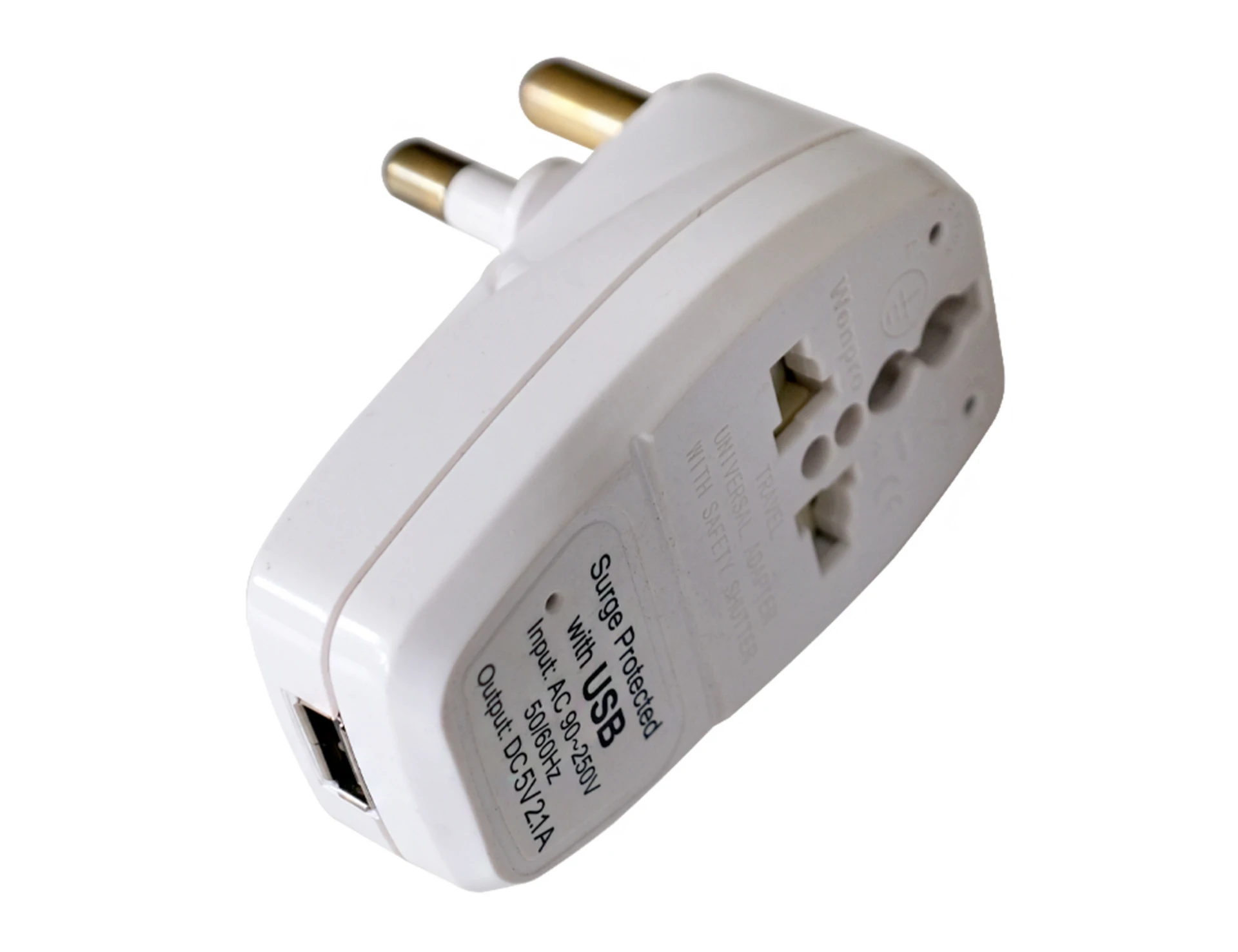 WonPro USB-A 2.1A World to RSA Travel Adaptor