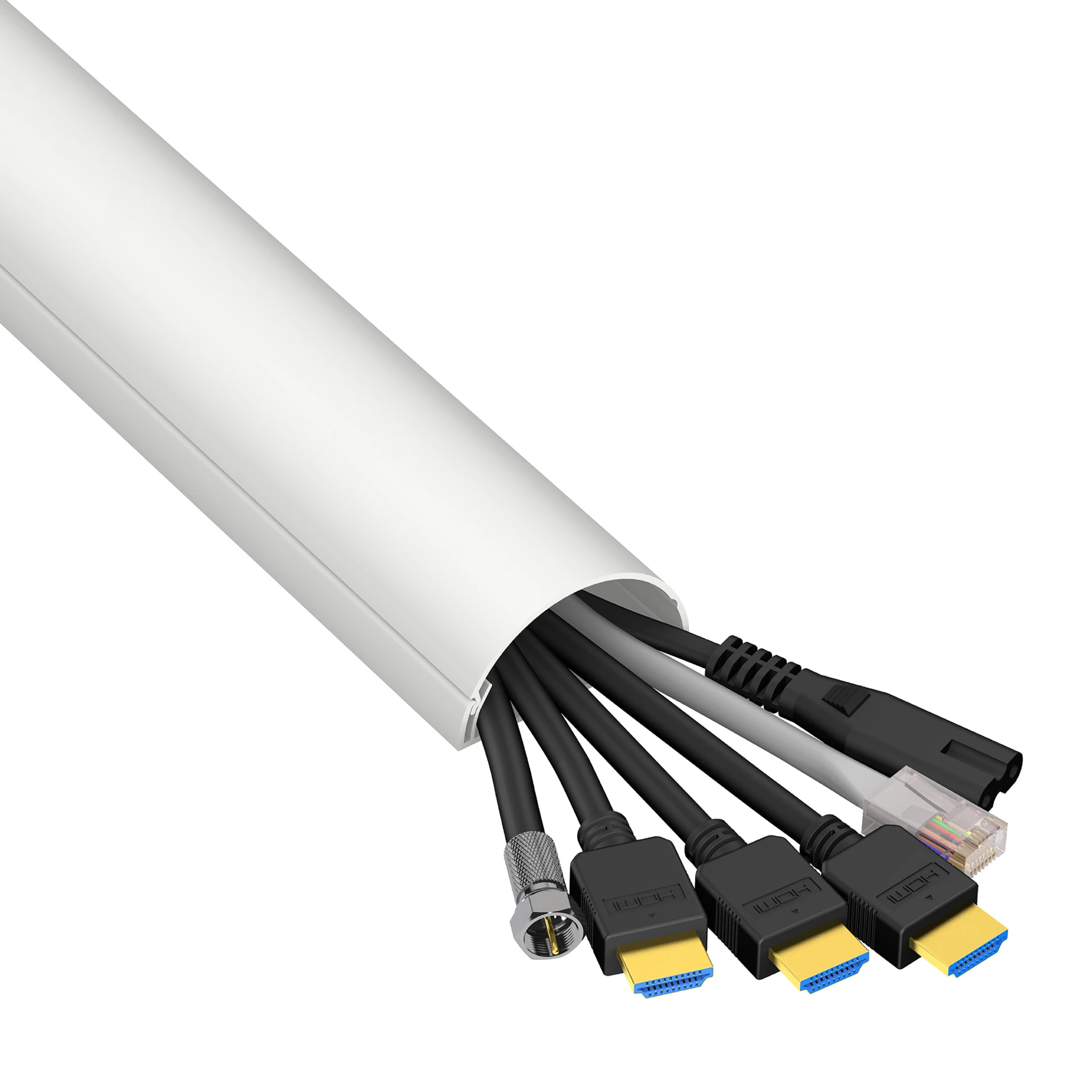 Dline TV Cable Trunking 1mx50mm White