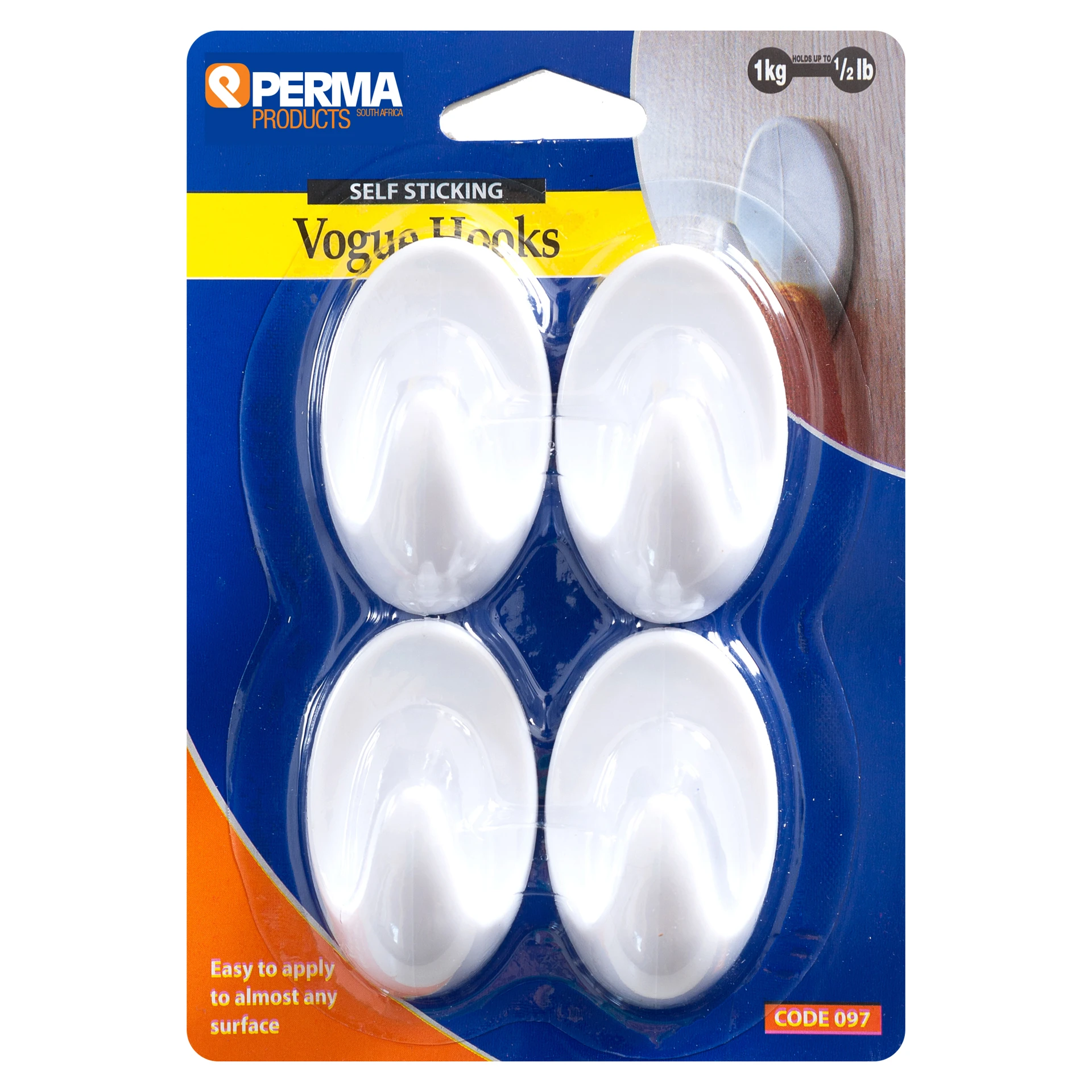 Perma Adhesive Vogue Hooks x4