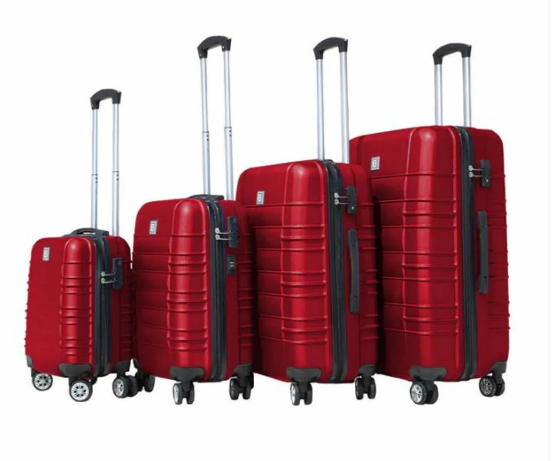 Eco Santorini 4 Piece Suitcase Set Red