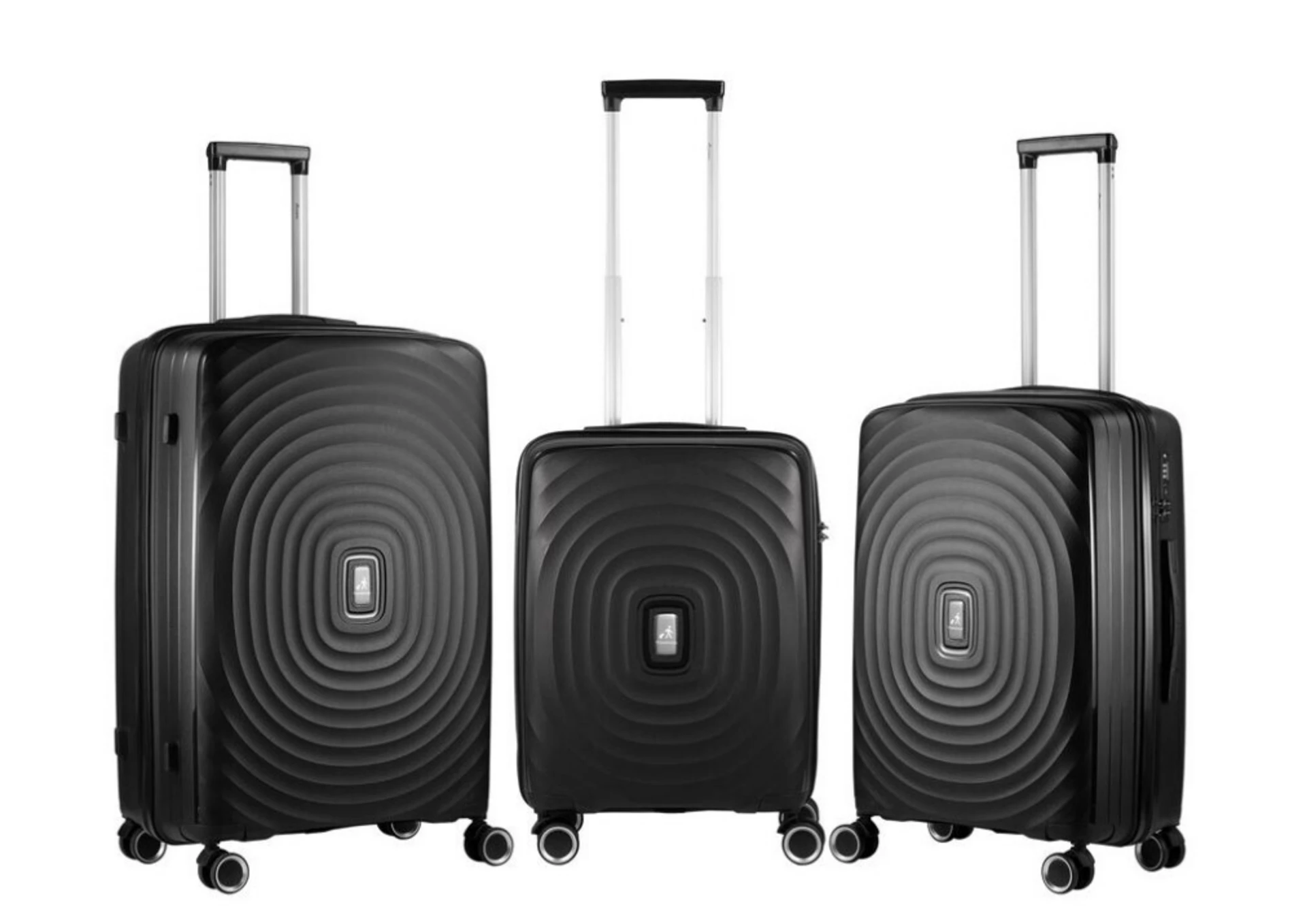 Travelwize 3pc Ripple Luggage Set Black