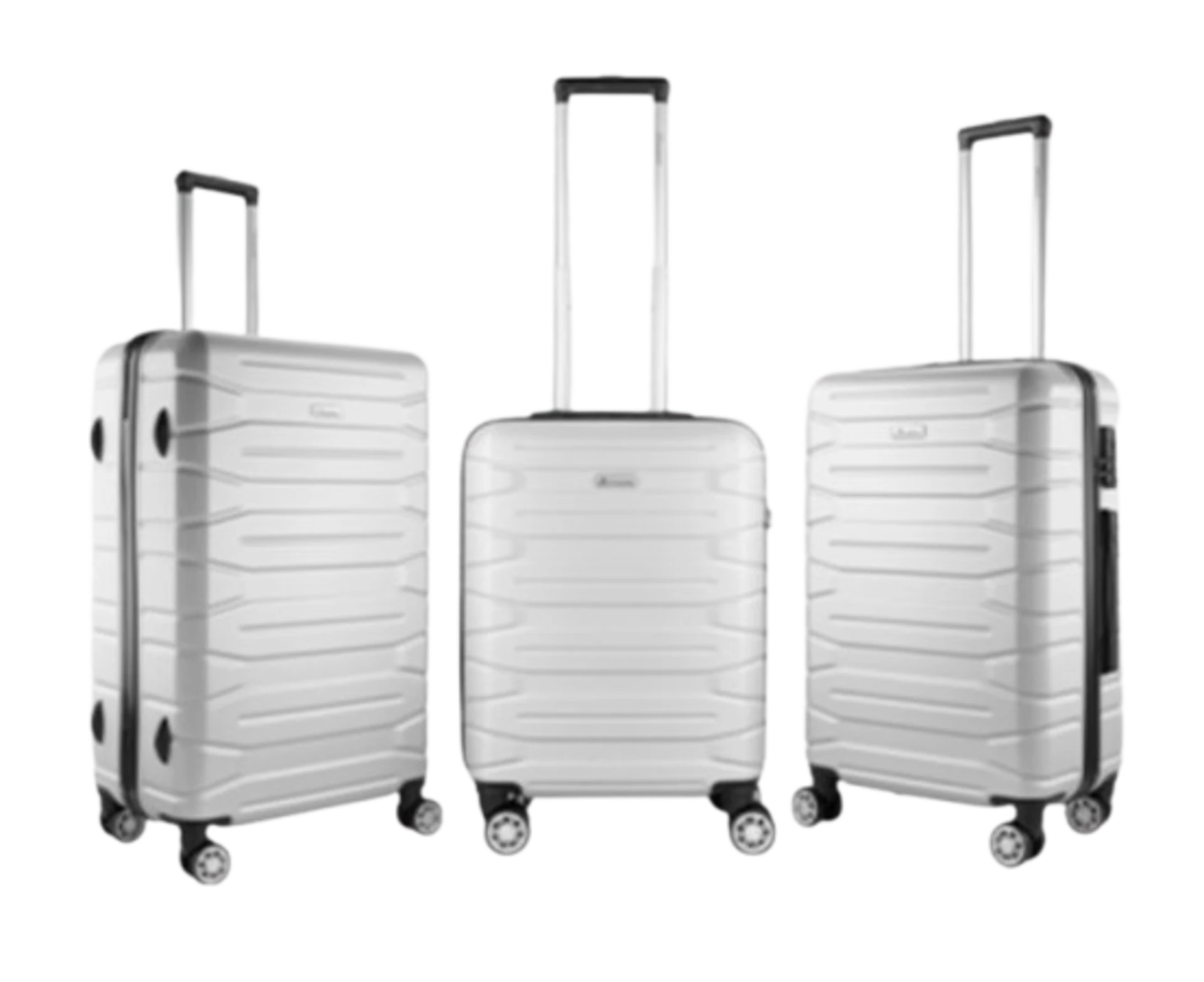Travelwize 3 Piece Cabana Spinner Luggage Set Platinum