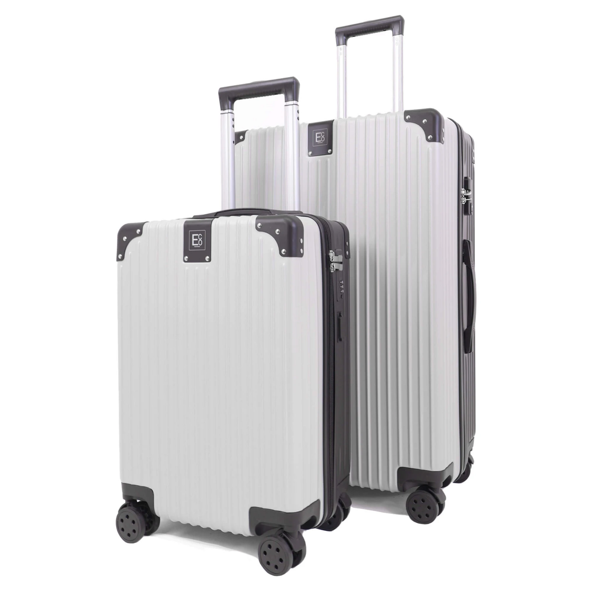 Eco Berlin Luggage 2 Piece ABS Set Silver