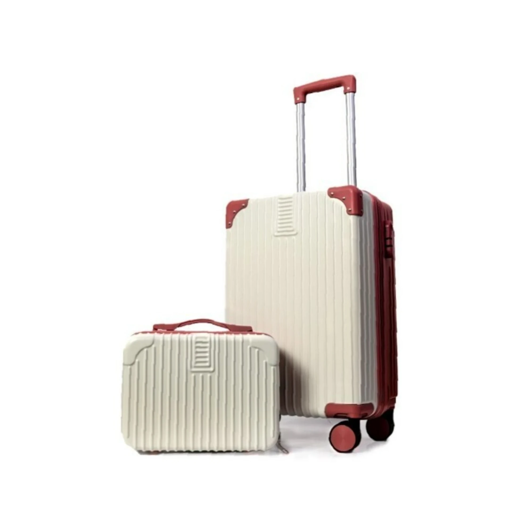 Eco Dubai Hardshell Luggage With Cosmetic Case Rose Gold
