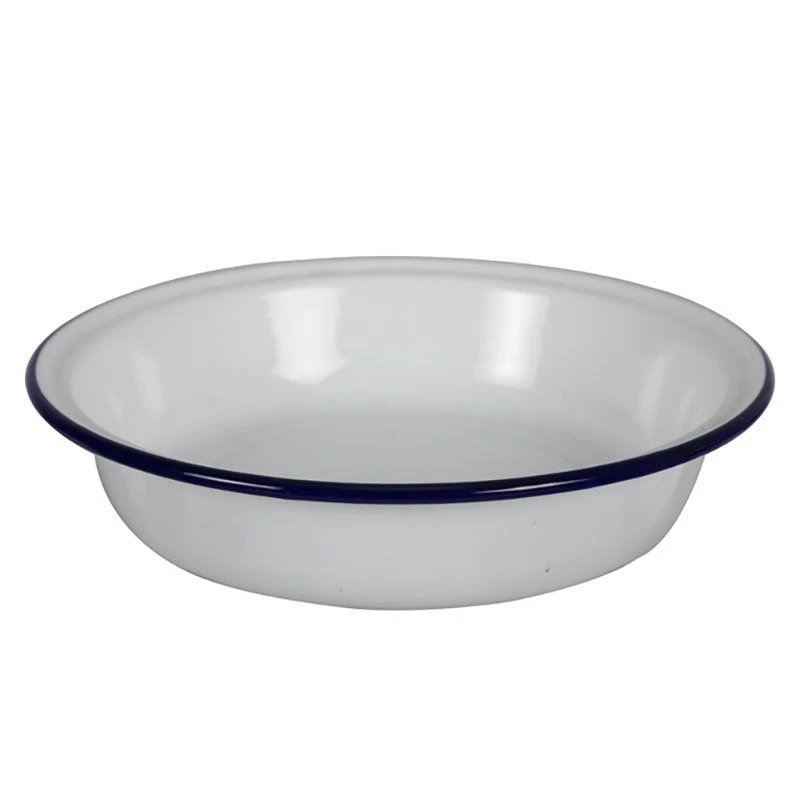 Plate Enamel 22cm Milk (3 Pack)