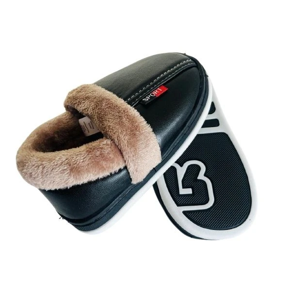 Kids Polyester Fleece Slipper Loafers