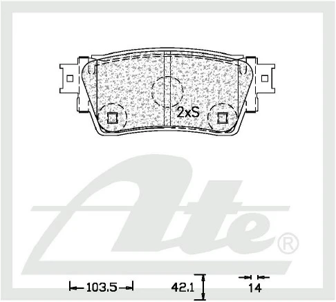 Brake Pad Set, disc brake - ATE - ATG1435