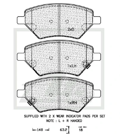 Brake Pad Set, disc brake - ATE - ATG1433