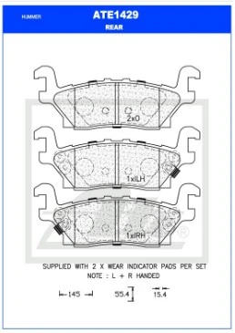 Brake Pad Set, disc brake - ATE - ATG1429