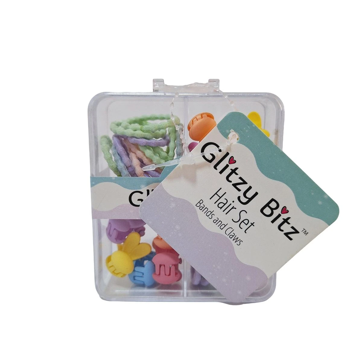 Hair Bands & Hair Claws - Glitzy Bitz Kids Multi-Colour Set 40pcs
