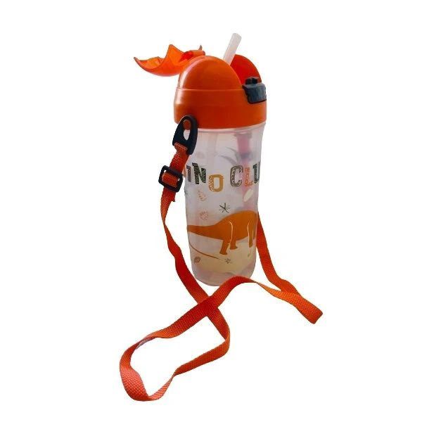 BPA Free Kids Clip Seal with Straw & Shoulder Strap Water Bottle (600ml)
