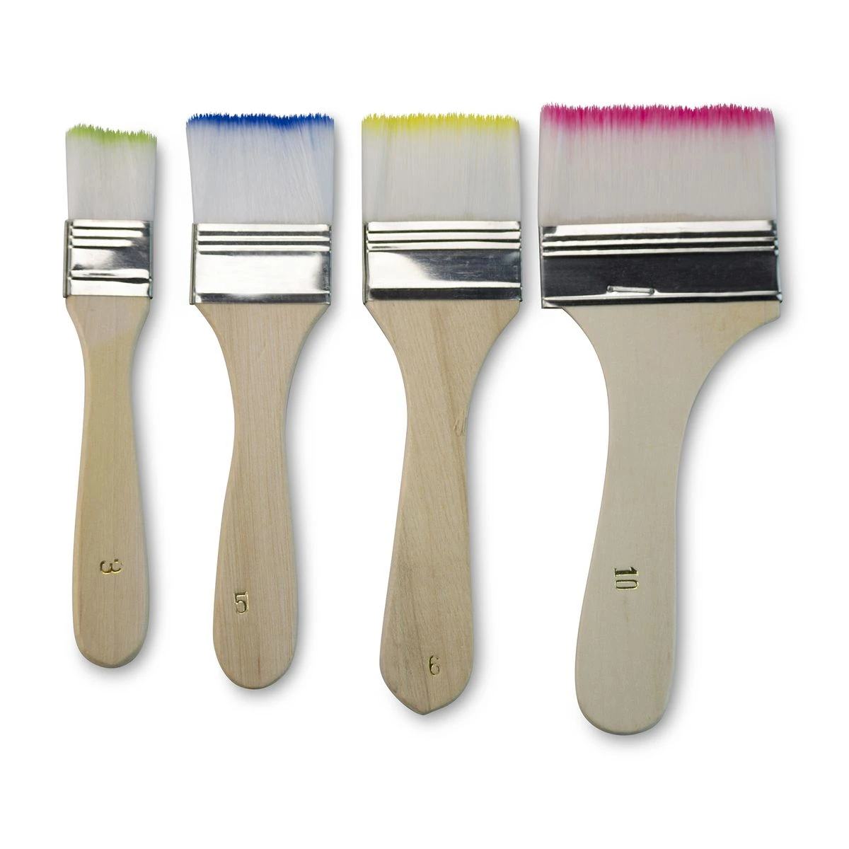 Khoki - Art & Craft - 4 Piece - Flat Brush Set - 4 Pack