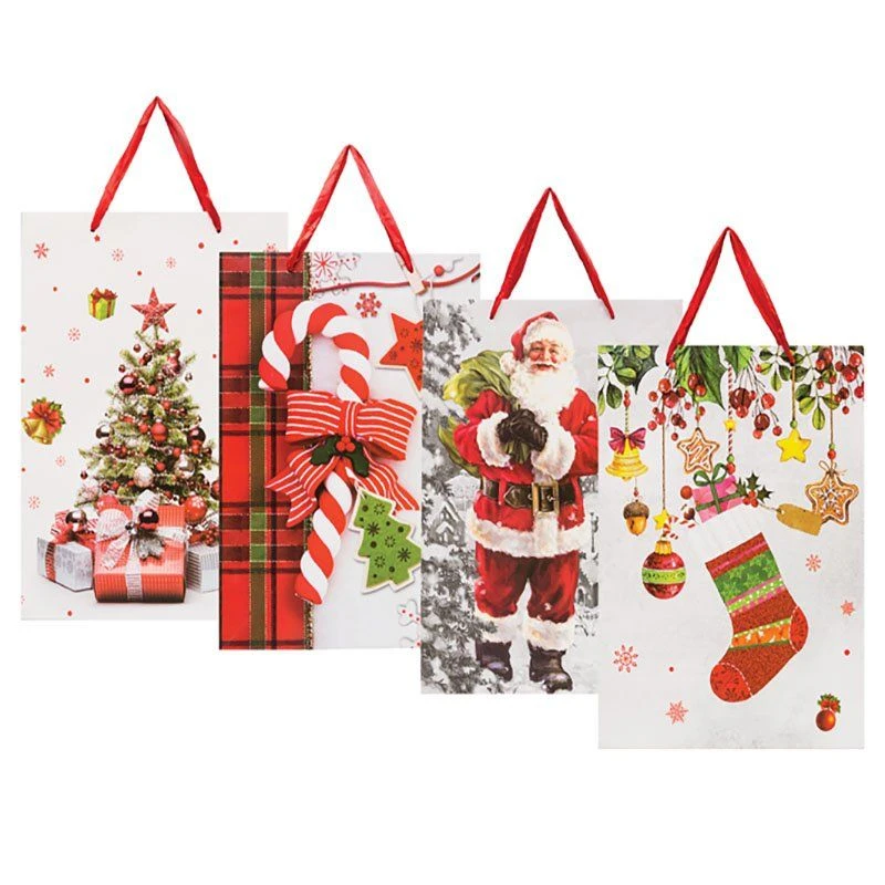 Bulk Pack x 6 Xmas Stationery Gift Bag Jumbo 41x30cm