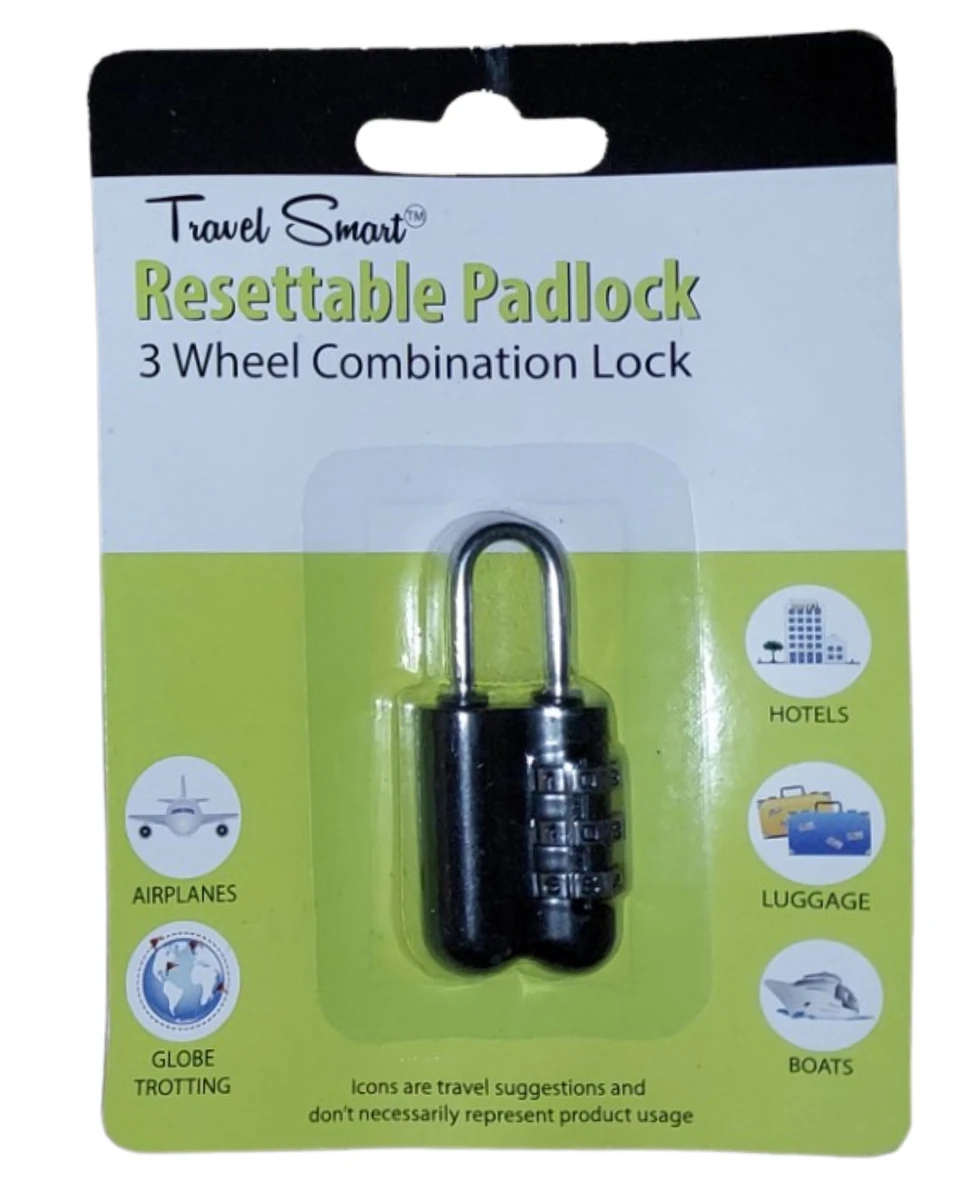3 Wheel Combination Resettable Padlock to Keep your Belongings Safe