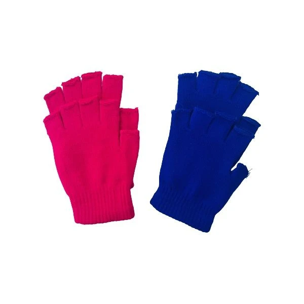 Kids/Young Adult Stretchy Winter Fingerless Gloves (Set of 2) Pink & Blue