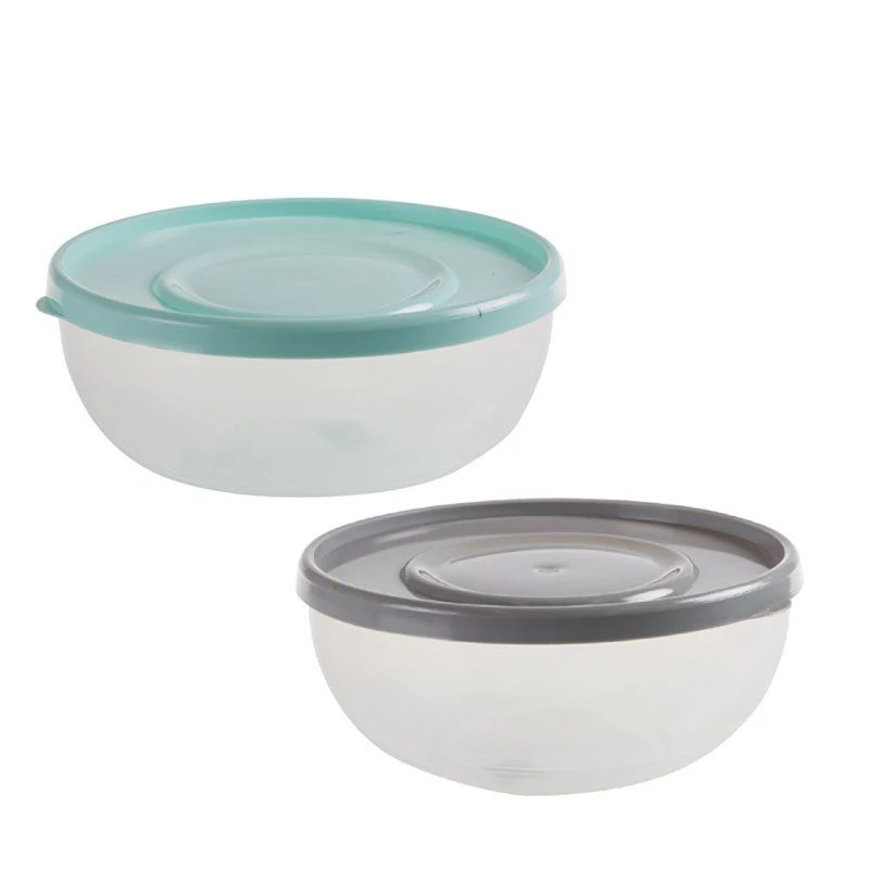 Bulk Pack x 6 Salad Bowl Plastic 2 Liter With Lid