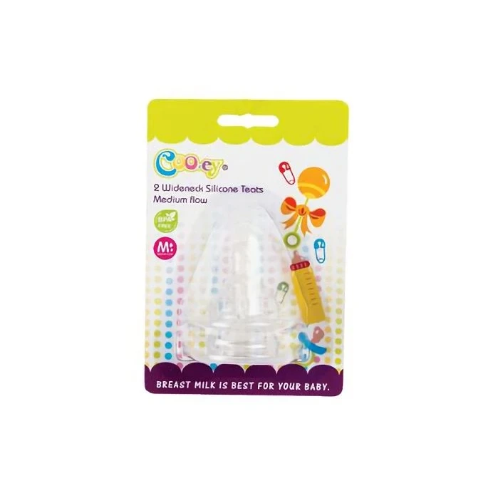 Bulk Pack 4 x Cooey Bottle Teats 2 Piece Pack Wide-Neck
