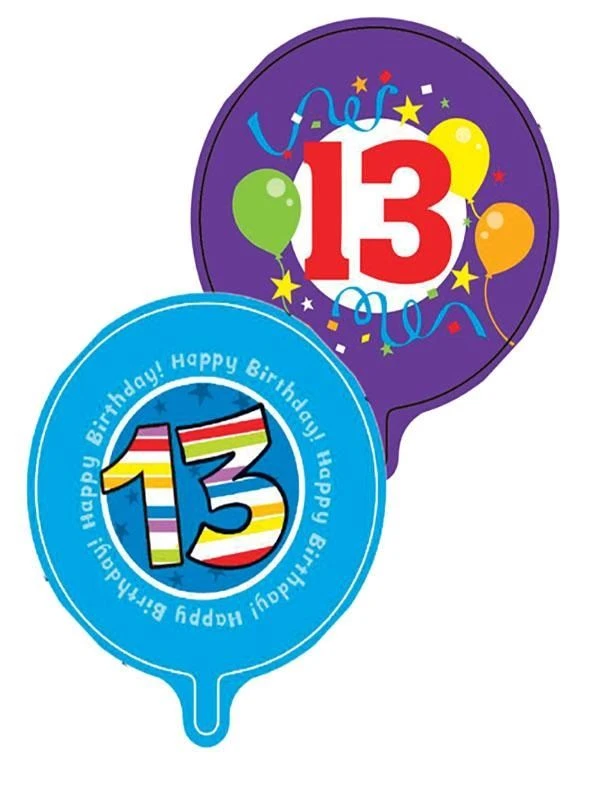Helium Balloon - Foil - Party - Happy Birthday - 13 - 45cm - 2 Pack