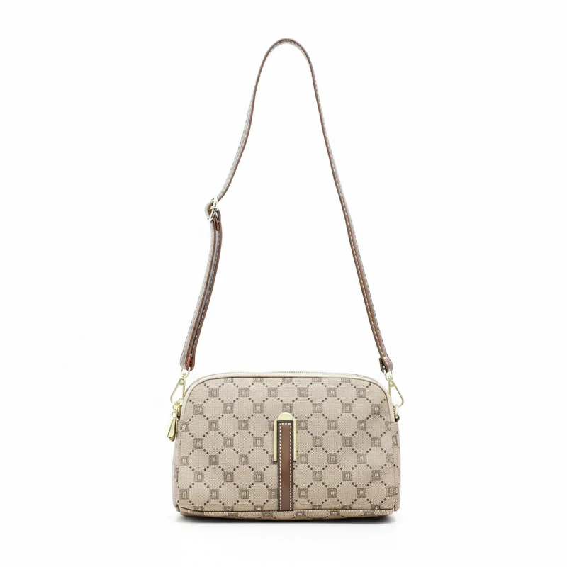 Nambu patterned crossbody bag with brown strap
