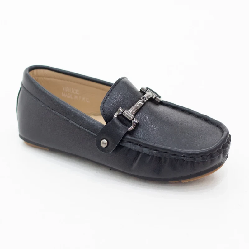 Bruce boys moc shoes with a gun metal buckle