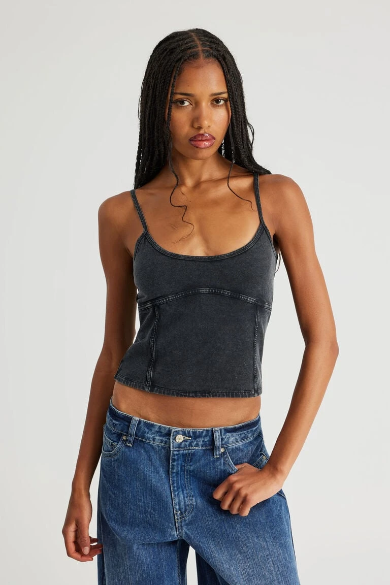 Panelled Scoop Neck Tank