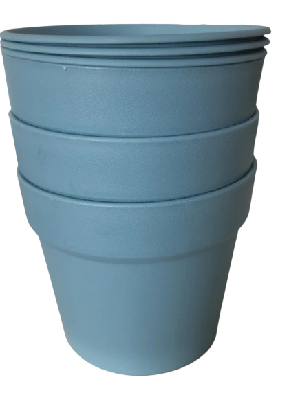 Plastic Flower Pot Set 3Pcs Blue