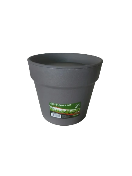 Plastic Flower Pot 15Cm - Grey