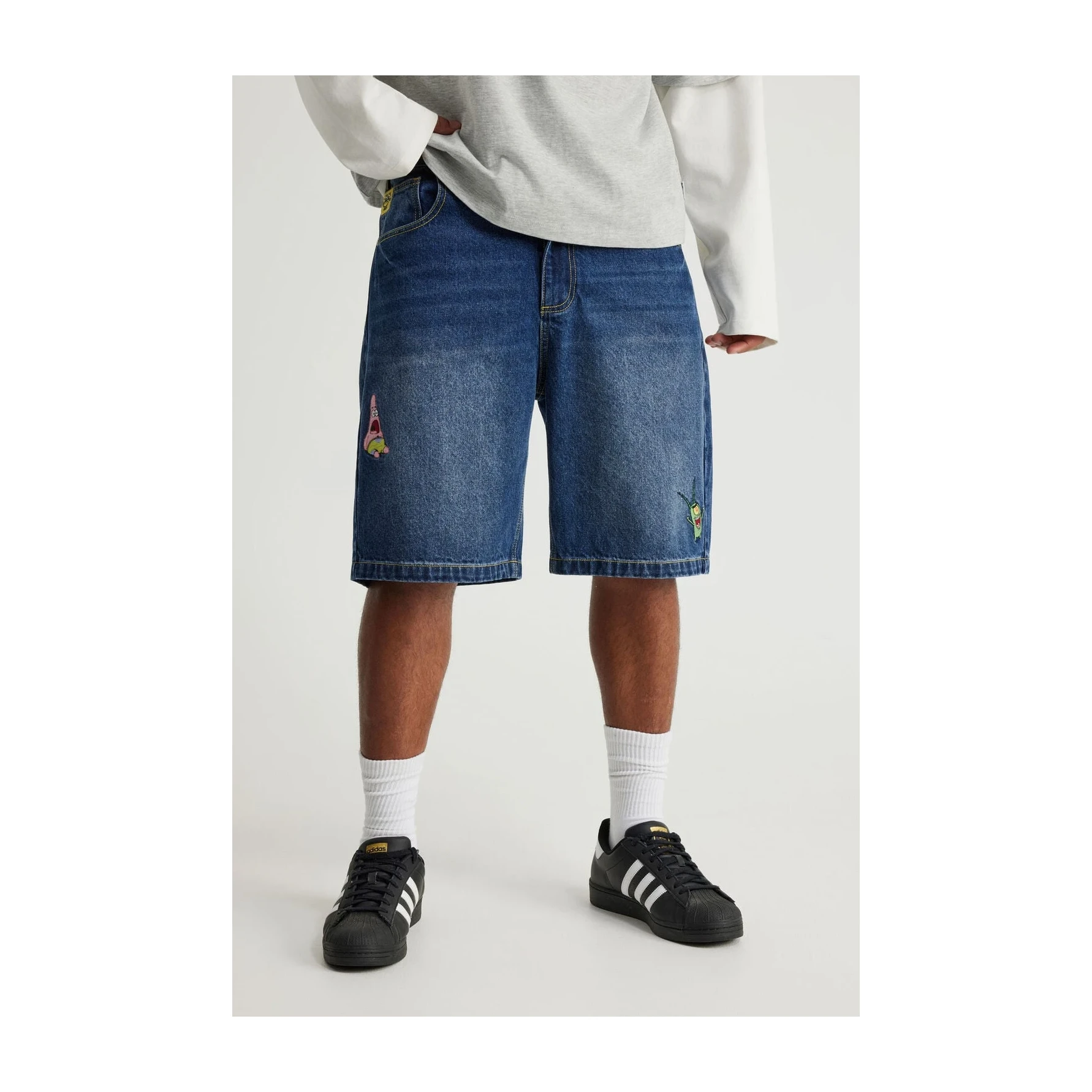 Spongebob X Half Half Painter Baggy Denim Short