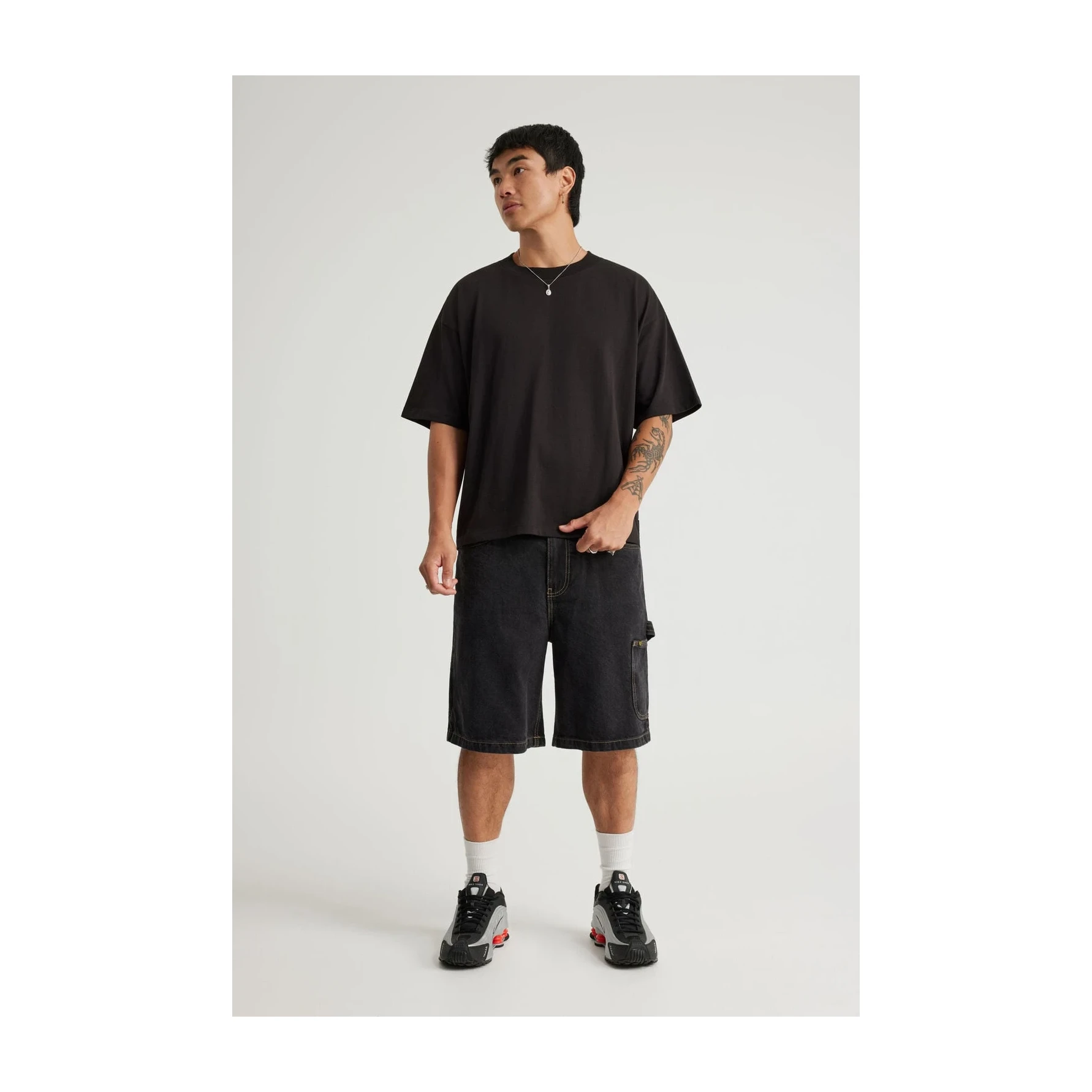 Half Half Painter Baggy Denim Short