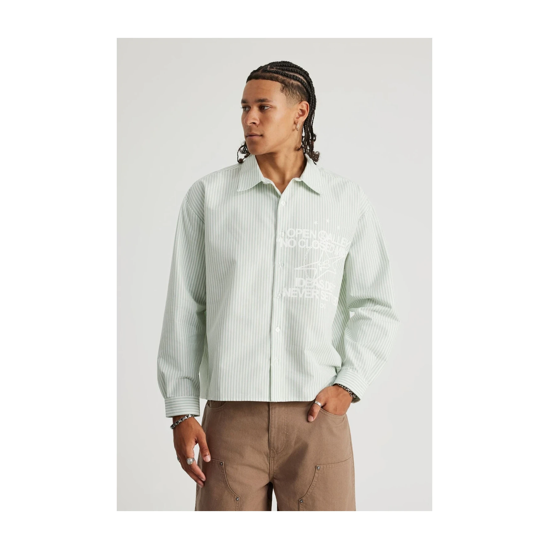 Open Gallery Boxy Cropped Long Sleeve Shirt