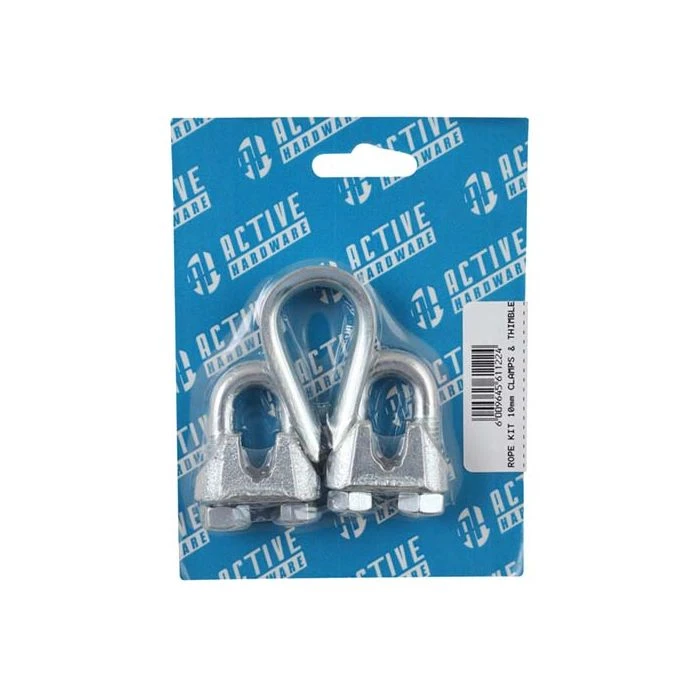 Active Hardware Rope Clamp and Thimble 10mm - 2 Pack