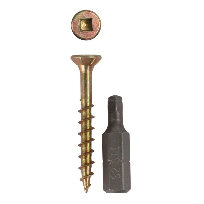 Eureka Chipboard Screw Smooth Shank Square 4X35mm T1J230 Yellow Plated 600PK