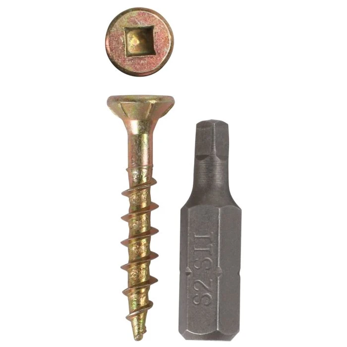 Eureka Chipboard Screw Smooth Shank Square 4X30mm T1J200 Yellow Plated 800PK