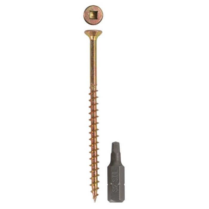 Eureka Chipboard Screw Smooth Shank Square 4X75mm T1J380 Yellow Plated 100PK