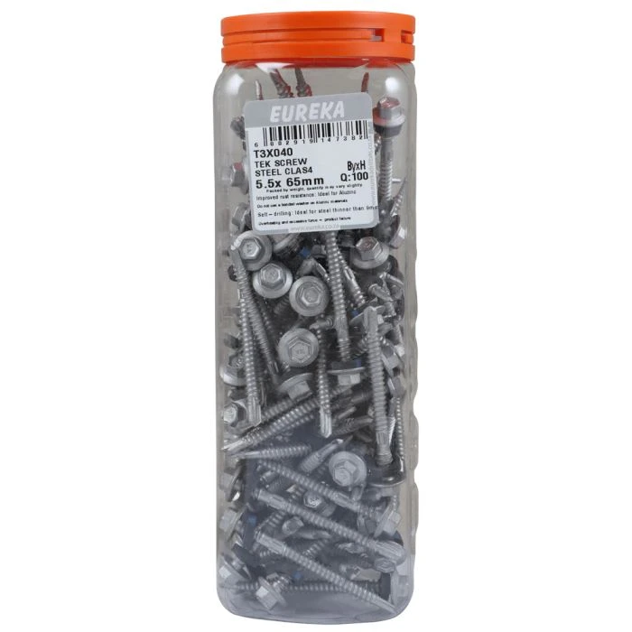 Eureka Class 4 Steel Tek Screw 5.5 x 65mm - 100 Pack T3X040